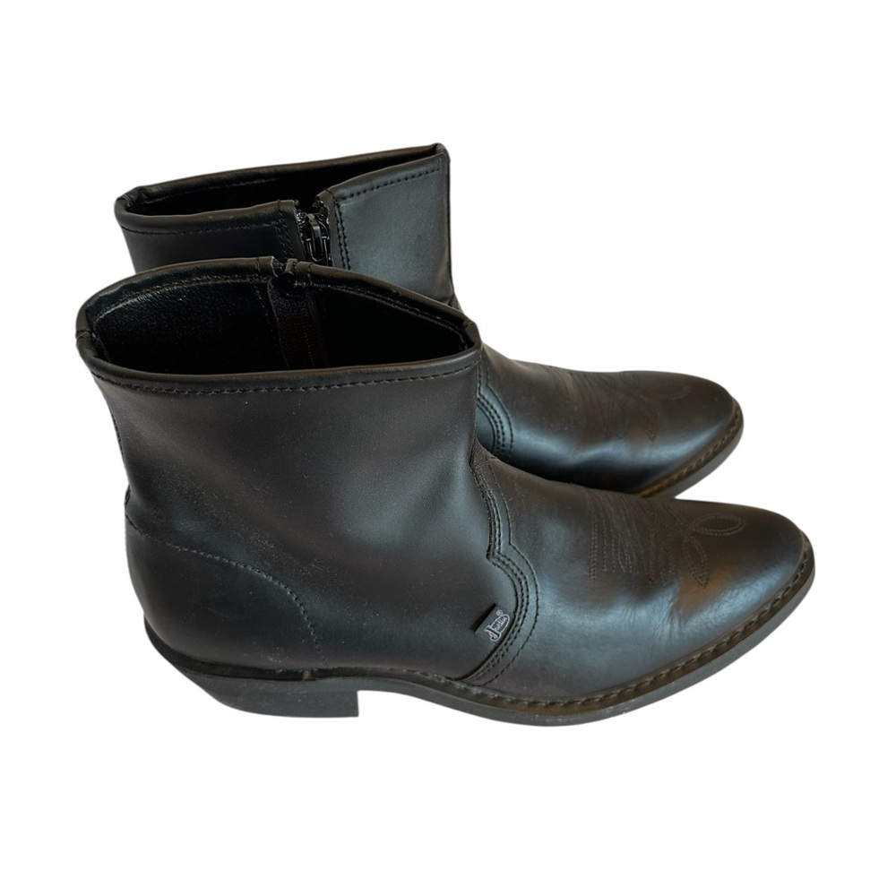 Justin Basic Boots Black Leather Ankle Boots JB104 11D - Picture 5 of 13